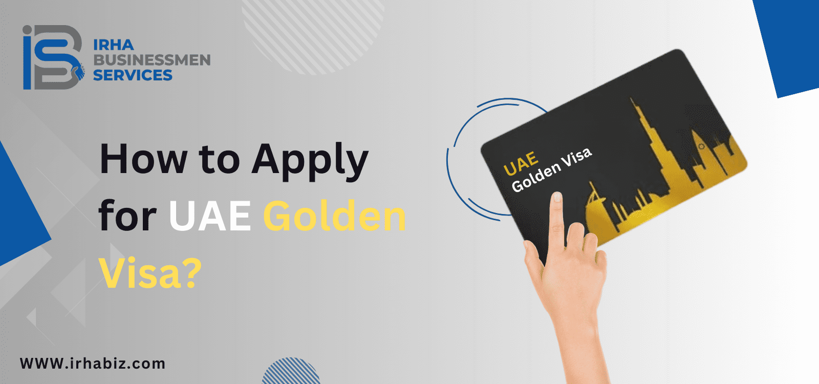 Illustration showing step-by-step guide to apply for UAE Golden Visa